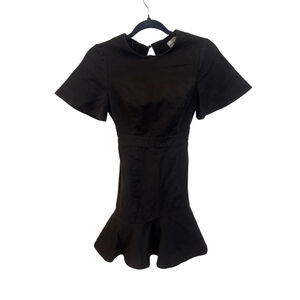 Black Short Sleeve blue Jean Mini Dress S